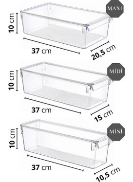Boz House Set of 3 New Clear Refrigerator & Cabinet Organizer with Cover  - Image 3