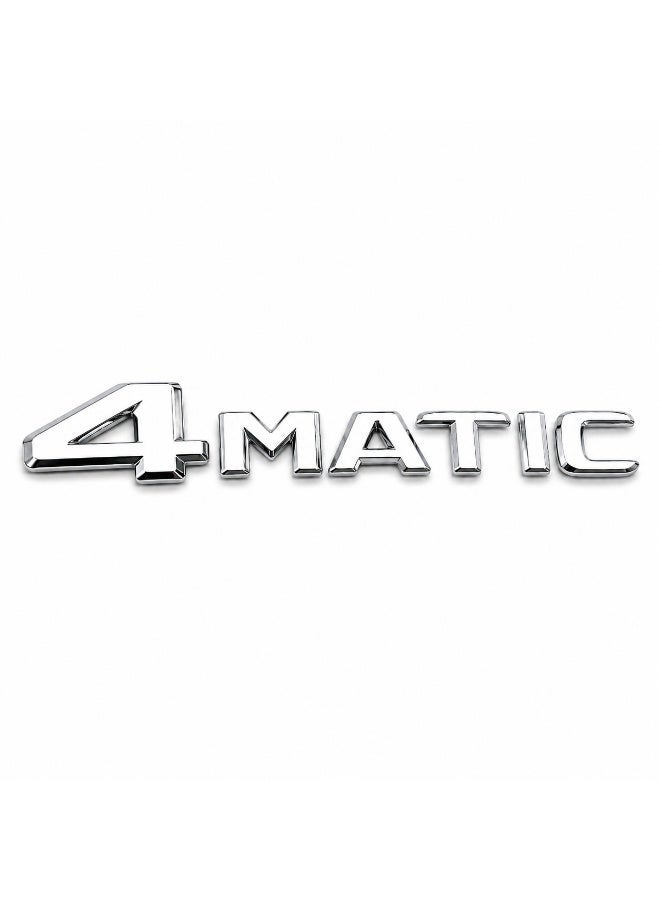 3D 4MATIC ABS Car Emblem Badge, Silver Letter Decal For Trunk And Rear Body Decoration, Compatible With Mercedes-Benz Vehicles - Image 1