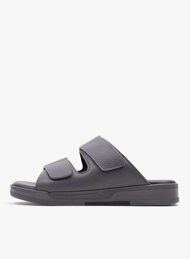 UOMO Cavalier UOMO CAVALIER MEN'S LEATHER SANDALS, COMFORTABLE FOOTBED, SUMMER WEAR, VERSATILE GREY