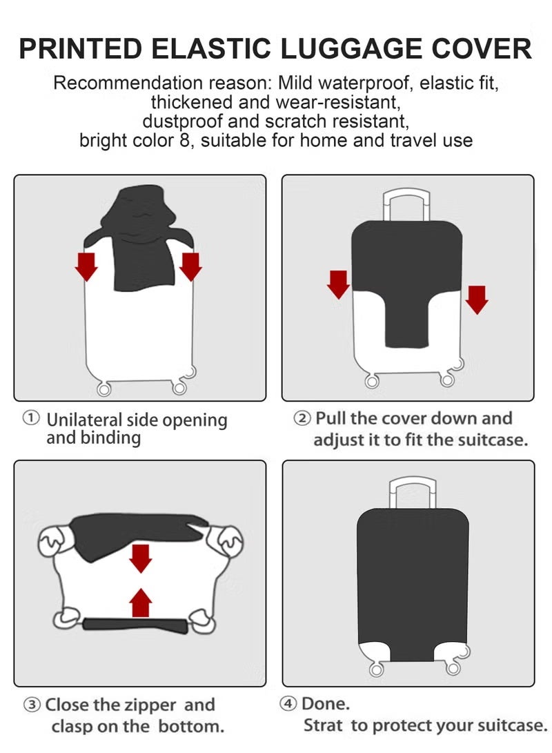 Arabest Premium Stretch Luggage Cover for 26-28 inch Suitcase - Washable Spandex Protector with Anti-Slip Bottom, Full Zipper Closure (Large) - Image 3