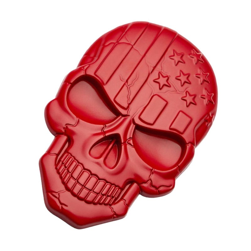 3D Metal Red Skull American Flag Emblem Decorative Side Sticker for Truck Car - Image 2