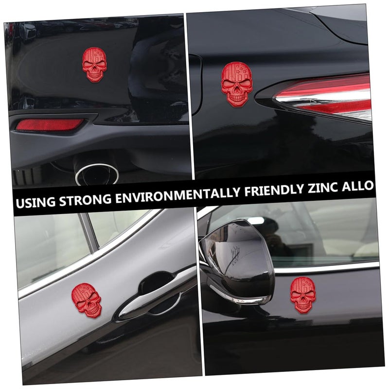 3D Metal Red Skull American Flag Emblem Decorative Side Sticker for Truck Car - Image 5