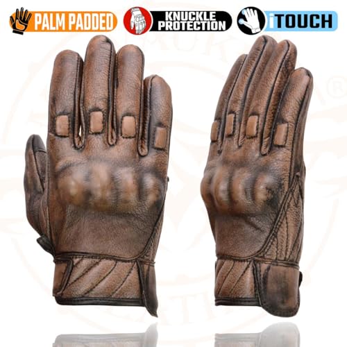 Milwaukee Leather قفازات دراجة نارية جلدية للرجال من ميلووكي MG7514 بني مع راحة جل - كبير - Image 5
