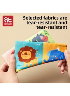 Generic Ebedila Baby Paper Toy Early Education For Newborn Children Over 3 To 6 Months-Color:Traffic Animals + 3 Ringing Paper + 10 Velvet Towels + Cloth Book Farm Party  - Image 3