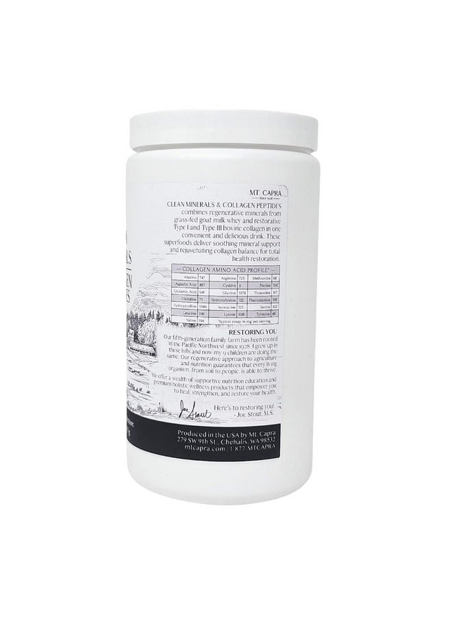 MT. CAPRA SINCE 1928 - Clean Minerals With Collagen Peptides ; Delicious Whole Food Minerals From Goat Milk Whey And Grass Fed Type I And Iii Collagen Peptides 10 G Protein Unflavored 675 G - Image 1