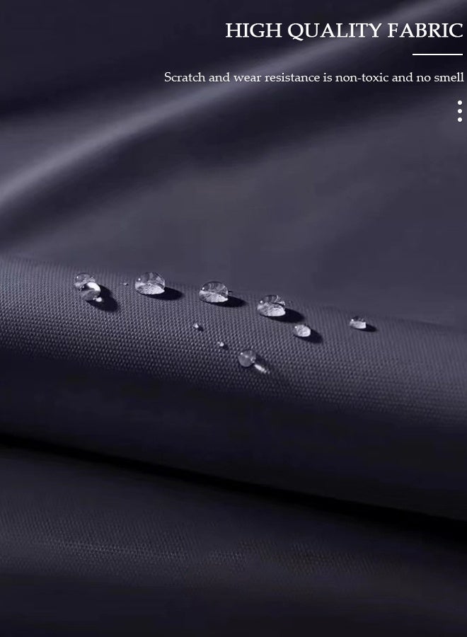 DUNISO معطف مطر للرجال بتصميم شبكي قابل للتنفس ، عباءة مطر خفيفة الوزن وقابلة للفصل ذات حافة مزدوجة مع جيبين وسحاب سميك أسود مناسب لصيد الأسماك العائلي والسفر والطوارئ - Image 5