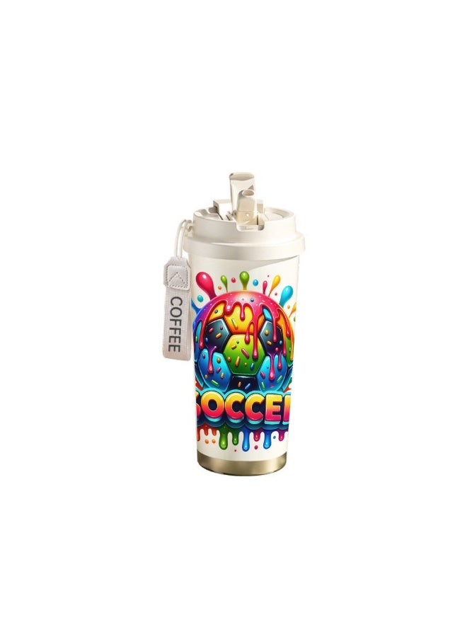 FIFA 520ml World Cup Printed Stainless Steel Insulated Water Bottle Double Wall Vacuum Thermal Flask Leakproof Cup for Hot & Cold Drinks - Image 1