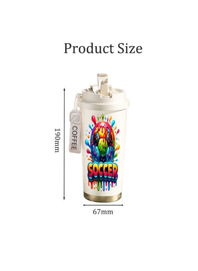 FIFA 520ml World Cup Printed Stainless Steel Insulated Water Bottle Double Wall Vacuum Thermal Flask Leakproof Cup for Hot & Cold Drinks - Image 2