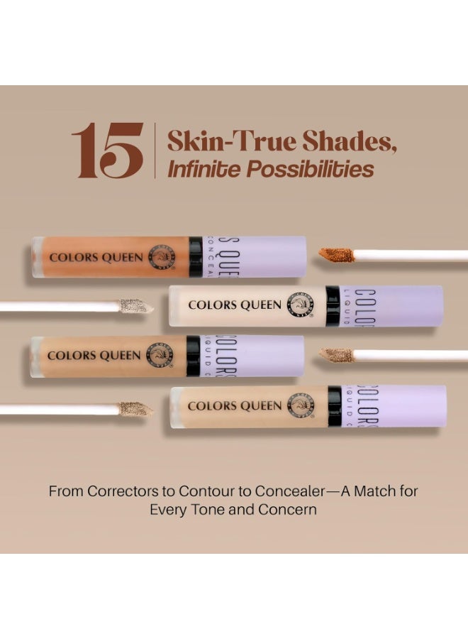 COLORS QUEEN Conceal & Reveal Liquid Concealer – 13 Orange Corrector, 6g | Lightweight, Long Lasting & Easily Blendable with Matte Finish | Waterproof Liquid Concealer for Women with Jojoba Seed Oil - Image 4