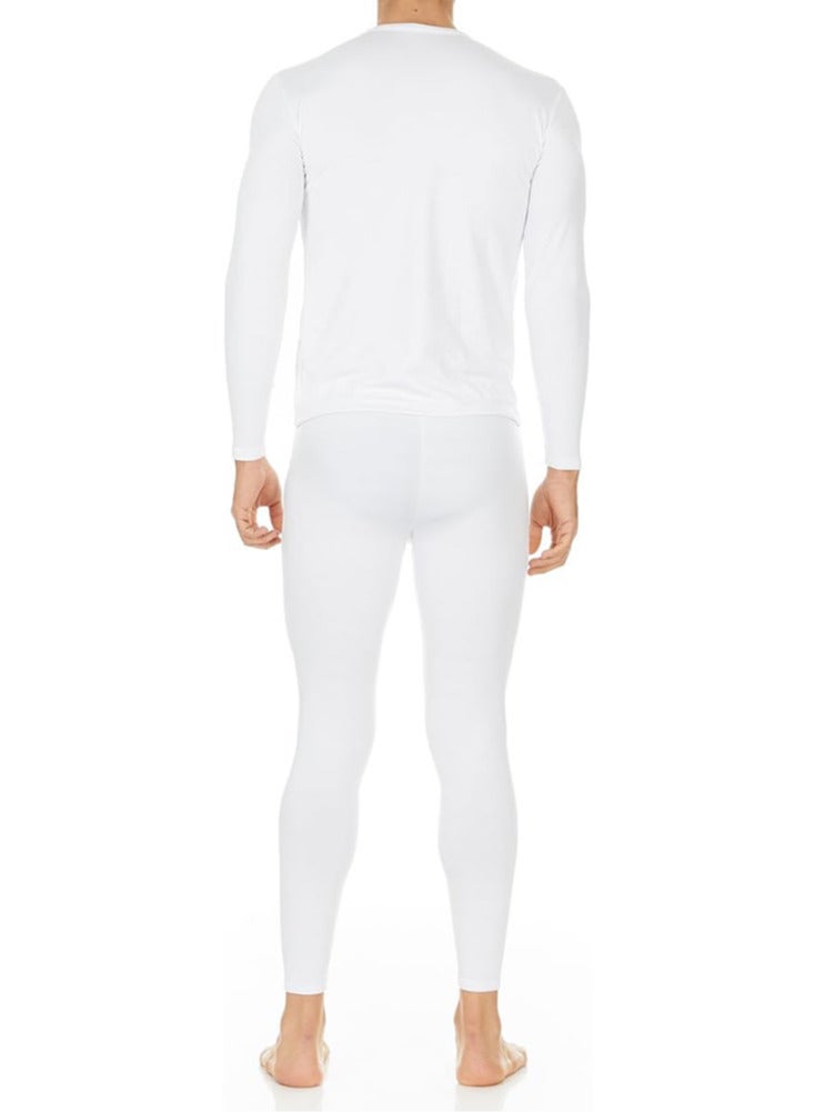 Ultra Soft Thermal Underwear for Men Long Johns Set with Fleece Lined White - Image 2