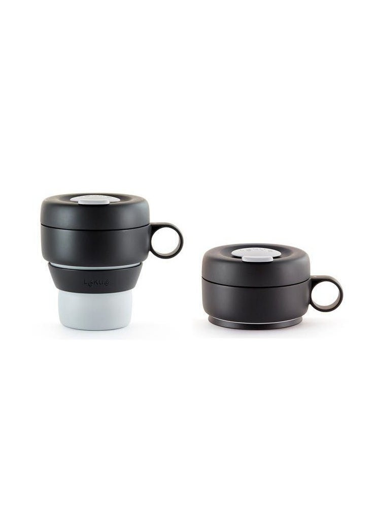 Silicone mug, different quality material, foldable, with a lid, useful for work and at home, white color z