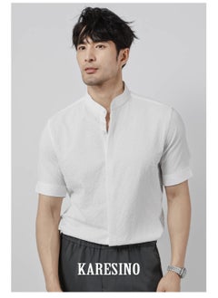 KARESINO Temperament Casual Ice Silk Short Sleeved Shirt  - Image 1