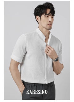 KARESINO Temperament Casual Ice Silk Short Sleeved Shirt  - Image 3