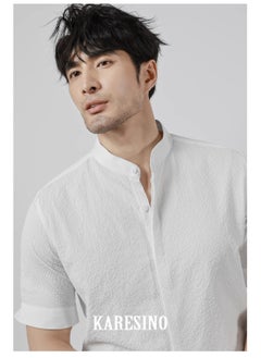 KARESINO Temperament Casual Ice Silk Short Sleeved Shirt  - Image 4