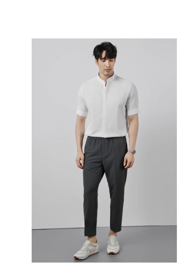 KARESINO Temperament Casual Ice Silk Short Sleeved Shirt - Image 5