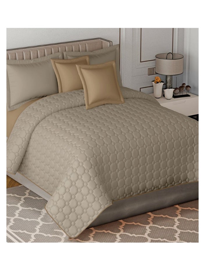 SMART HOME 100% Microfiber King Size Bedspread for Two People, Geometric Design Bed Cover, Reversible, Set of 6, King Size 250X230 cm  - Image 2