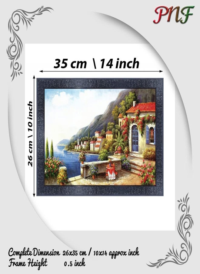 pnf Poster And Frames Hand Painted Landscape Scenery Wooden Photo Frame With Acrylic Sheet | Living Room, Bedroom | Home Decoration | Best Gifting Option (10 * 14inch,Multicolour,Synthetic) 13516 - Image 2
