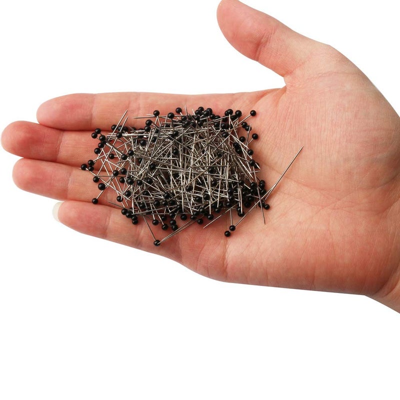 Pengxiaomei 250 Pieces Sewing Pins Ball Glass Head Pins Straight Quilting Pins for Dressmaker Jewelry Decoration, Black - Image 5