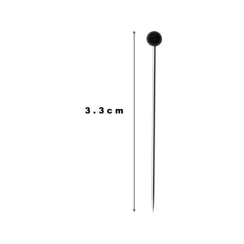 Pengxiaomei 250 Pieces Sewing Pins Ball Glass Head Pins Straight Quilting Pins for Dressmaker Jewelry Decoration, Black - Image 3