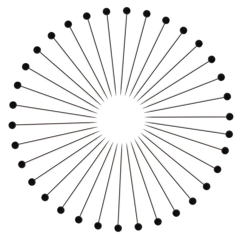 Pengxiaomei 250 Pieces Sewing Pins Ball Glass Head Pins Straight Quilting Pins for Dressmaker Jewelry Decoration, Black - Image 4