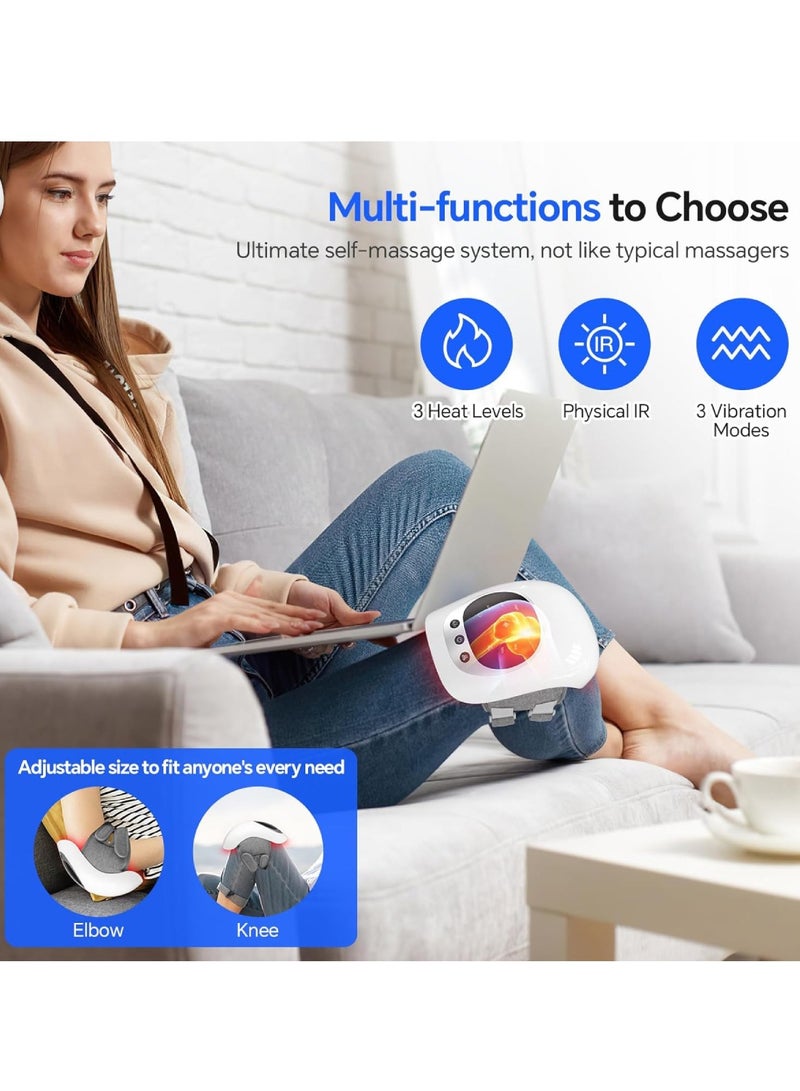 DIGI CORE Knee Massager Large LED Screen Adjustable Temperature Cordless Knee Massage With Heat And Vibration Portable Massager For Knee Discomfort Longer Knee Straps Updated Model Body Massager For Pain Relief - Image 3