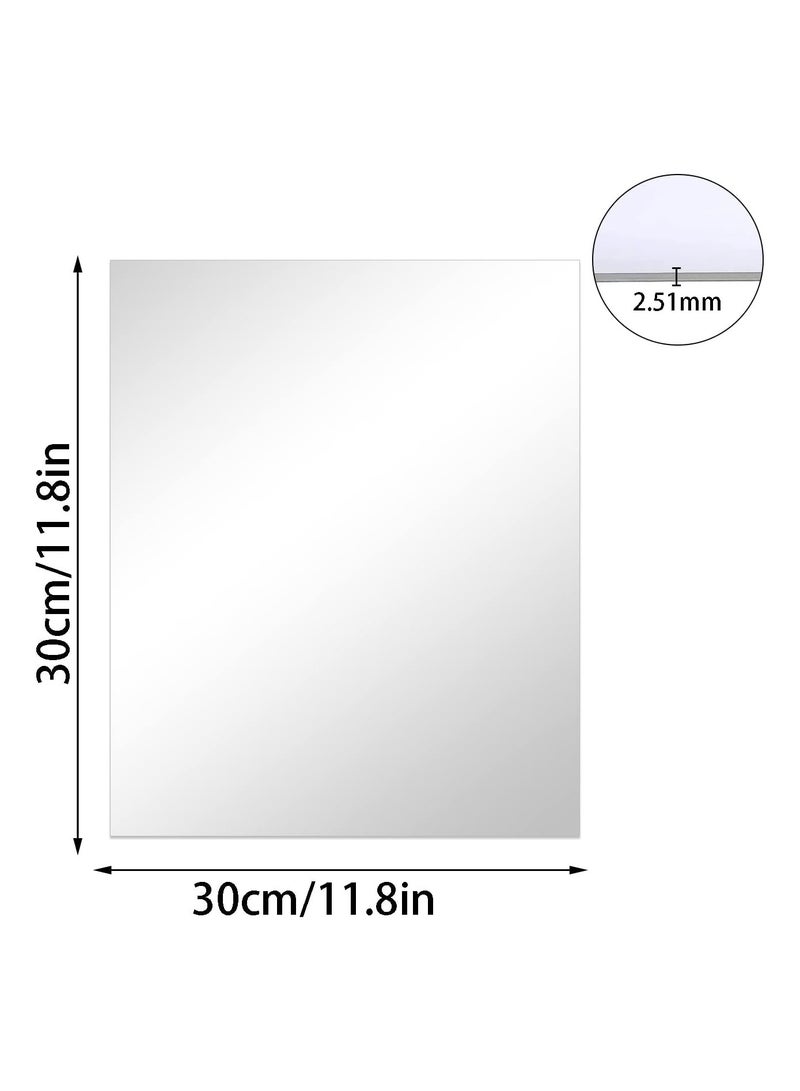TPGP 2 Pcs Self Adhesive Acrylic Mirror HD Non Glass Sticky Mirror Large Plastic Frameless Mirror 2.51mm Thickened Acrylic Mirror Tiles Unbreakable Mirror Square Wall Adhesive Mirror for Home,Decor - Image 2