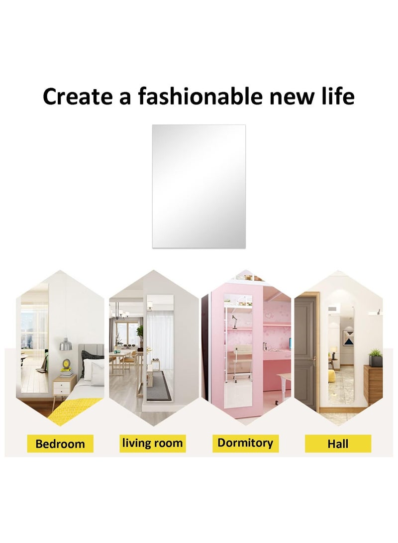 TPGP 2 Pcs Self Adhesive Acrylic Mirror HD Non Glass Sticky Mirror Large Plastic Frameless Mirror 2.51mm Thickened Acrylic Mirror Tiles Unbreakable Mirror Square Wall Adhesive Mirror for Home,Decor - Image 4