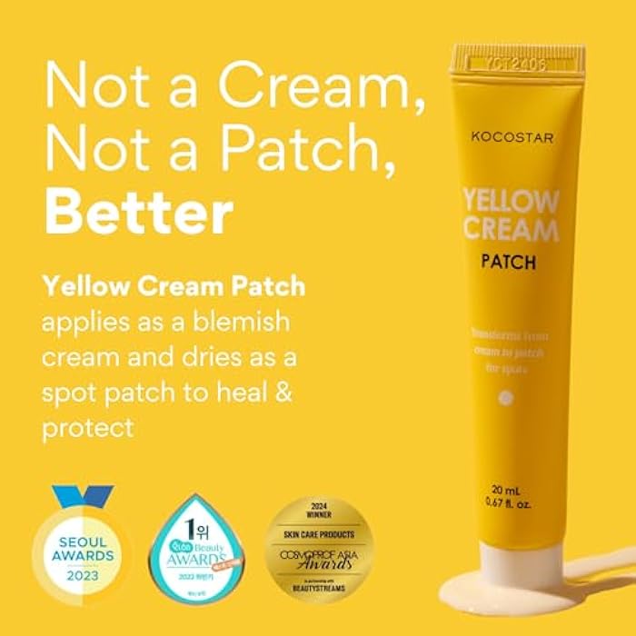 KOCOSTAR Yellow Cream Patch | Proactive Spot Care with Sulfur and BHA, Salicylic Acid Blemish Care, Cream to Patch Formula, Makeup-Friendly, Hydrating & Soothing, Korean Skincare, 0.67 fl oz. - Image 2