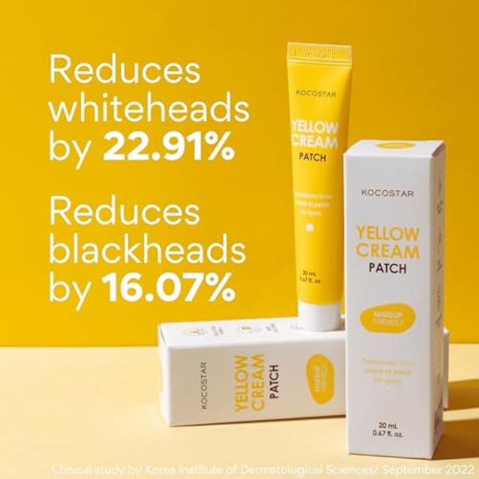 KOCOSTAR Yellow Cream Patch | Proactive Spot Care with Sulfur and BHA, Salicylic Acid Blemish Care, Cream to Patch Formula, Makeup-Friendly, Hydrating & Soothing, Korean Skincare, 0.67 fl oz. - Image 4