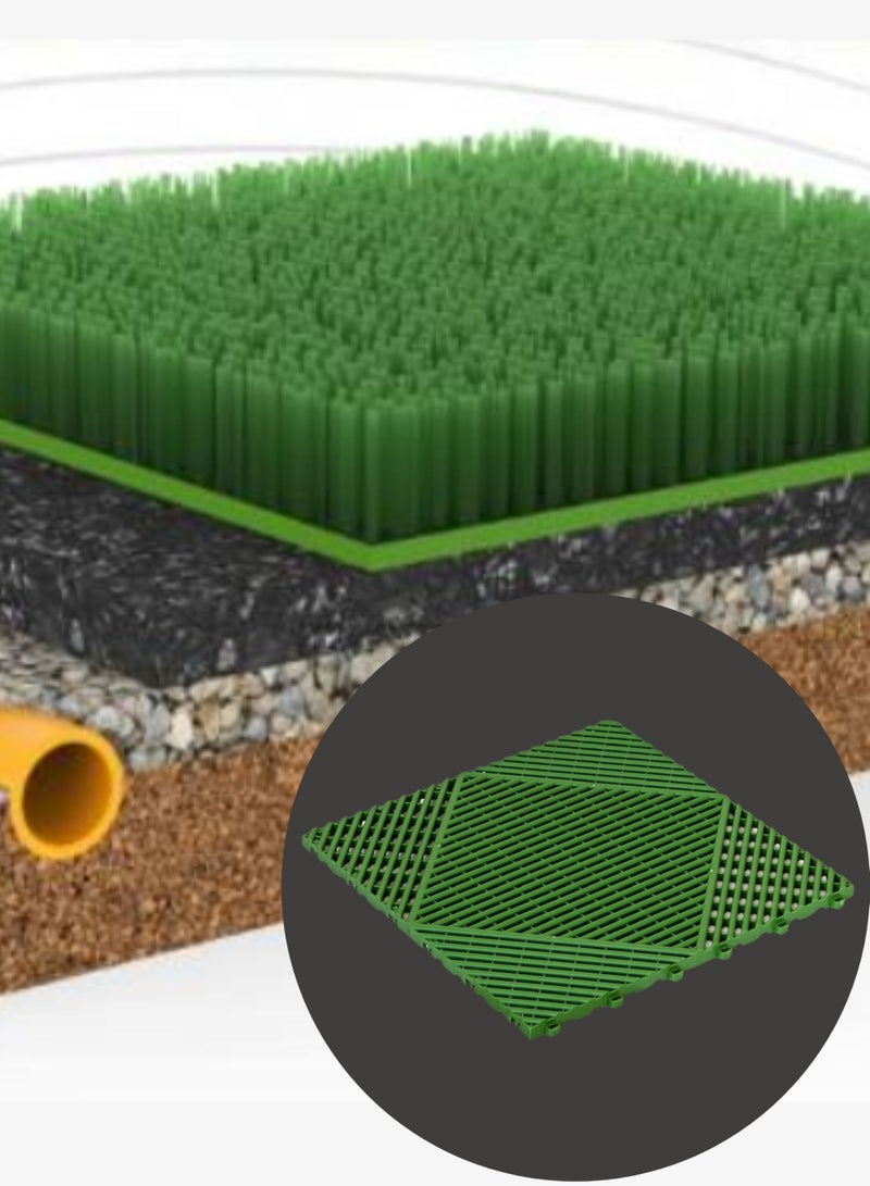 Dakota 8 Pack Interlocking Non-Slip Drainage Floor Tiles, 40×40 cm Soft PVC Bath & Shower Floor Mat | Non-Slip, Water-Resistant, Drainage Holes | Green | Ideal for Garden,Sevice Center,Bathroom, Kitchen, Pool & Wet Areas – Made in Italy - Image 5