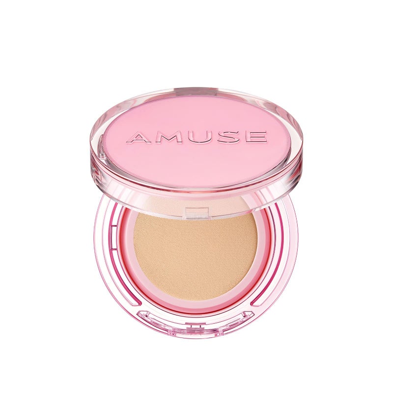 Amuse SEOUL DEW POWER VEGAN CUSHION FOUNDATION Dewy glow longlasting double coverage clean beauty lightweight natural look foundation for sensitive skin hydrating cushion 02 HEALTHY