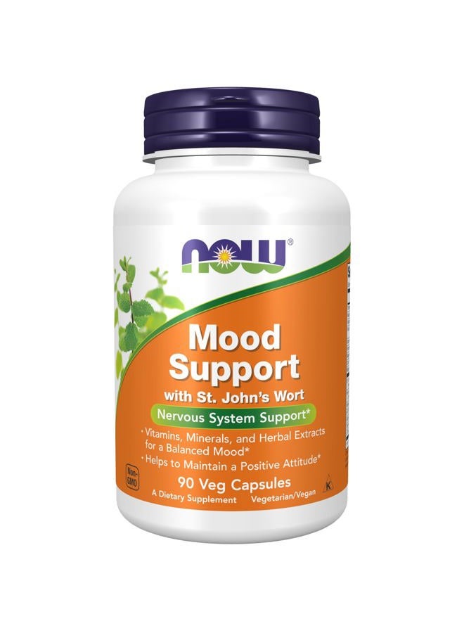 now مكملات، دعم المزاج مع نبتة سانت جون، مستخلصات مغذية وعشبية، 90 كبسولة نباتية - Image 1