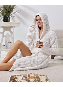 Destiny Hometex Unisex Hooded Organic Cotton Waffle Bathrobe  - Image 5