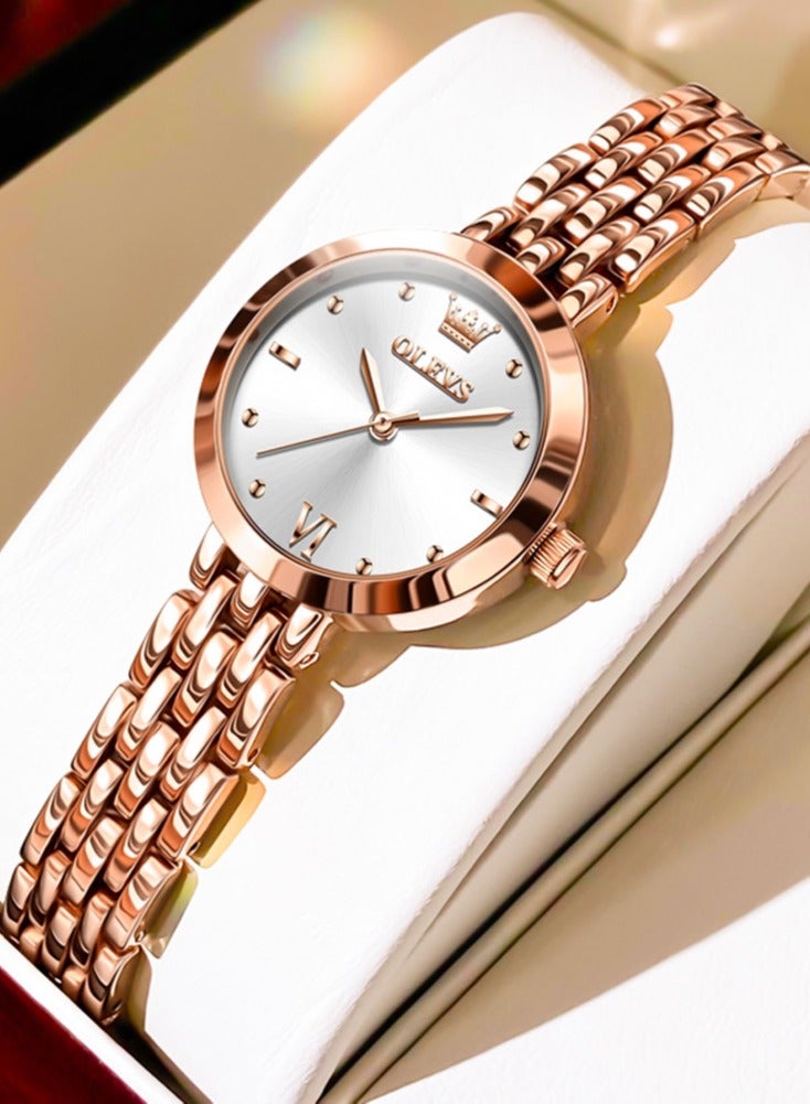 OLEVS Luxury Top Brand Women's Watches Elegant Fashion Gold Watch for Women Original Simple Quartz Waterproof Wristwatch Ladies - Image 1