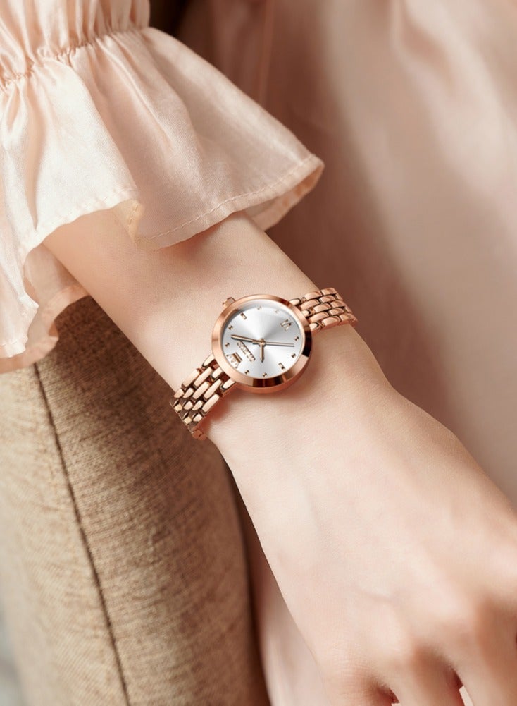 OLEVS Luxury Top Brand Women's Watches Elegant Fashion Gold Watch for Women Original Simple Quartz Waterproof Wristwatch Ladies - Image 3