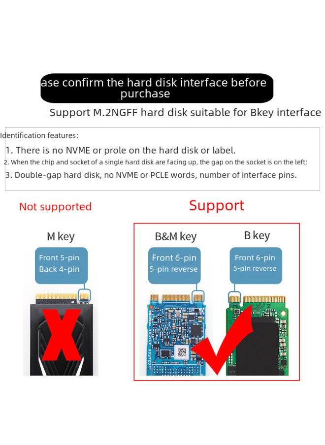 Generic M.2 Ngff3.1 Protocol Type-c Mobile Hard Drive Box Sata Ssd Solid State To Usb3.1 Digital Computer/mobile Hard Drive Box-Color:NGFF-3.1 Red  - Image 4