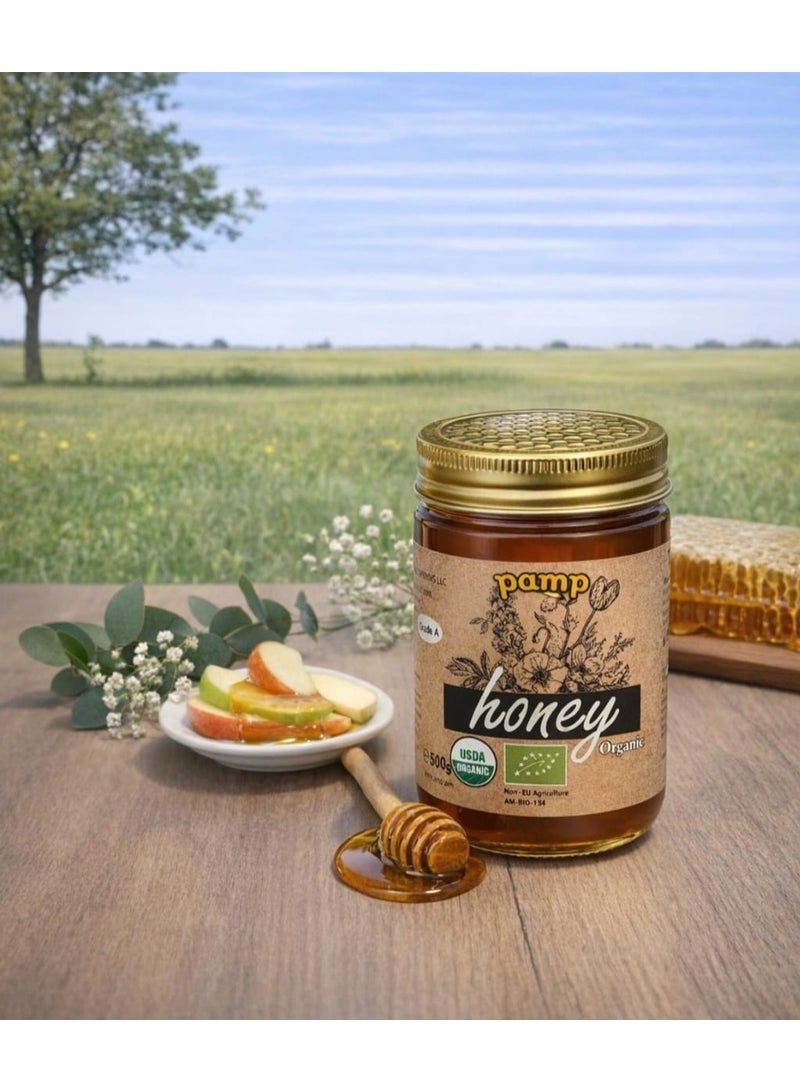 بامب عسل البرسيم العضوي 100% - عسل نحل خام نقي من مرتفعات أرمينيا - طبيعي، غير معالج، بدون إضافات، عسل أصلي عالي الجودة - Image 2