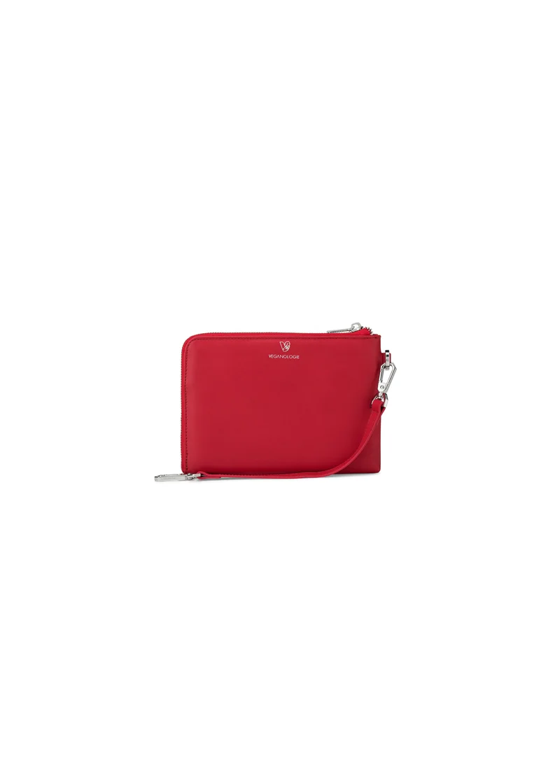 Veganologie Demi Small Pouch in Red Made From 7 Recycled Plastic Bottles