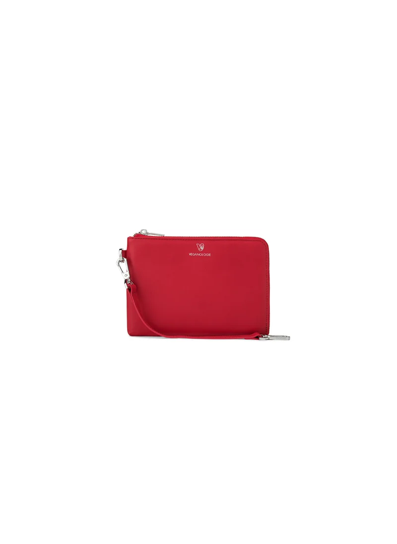 Veganologie Demi Small Pouch in Red Made From 7 Recycled Plastic Bottles