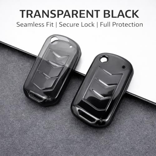 JVCV® 2 Pack Soft TPU Transparent Black Key Cover Compatible with Mahindra XUV 700 3XO Thar Scorpio N Bolero XUV 300 XUV 400 EV Flip Key | Slim Fit Case | Shockproof Protection (Transparent Black) - Image 3