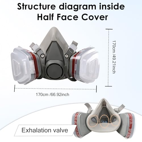 TecoKart® High-Performance Respirator Mask Set with Activated Carbon Filters & Safety Goggles – Suitable for Resin Work, Wall Painting, Welding, and Construction Use - Image 2