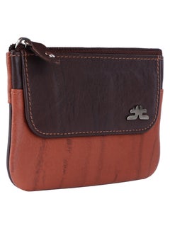 LAVERI LEATHER Laveri Leather Coin Purse With Key Chain Rust And Dark Brown  - Image 2