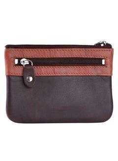 LAVERI LEATHER Laveri Leather Coin Purse With Key Chain Rust And Dark Brown  - Image 3