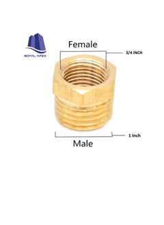 Generic Pack of 2 Brass Reducer BSP Male Thread to BSP Female Thread Reducing Bush Hex Reducer Bushing Hose Pipe Fitting Connector Adapter 1''X3/4''  - Image 3