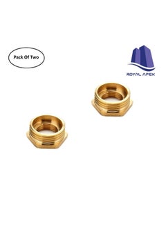 Generic Pack of 2 Brass Reducer BSP Male Thread to BSP Female Thread Reducing Bush Hex Reducer Bushing Hose Pipe Fitting Connector Adapter 1''X3/4''  - Image 2