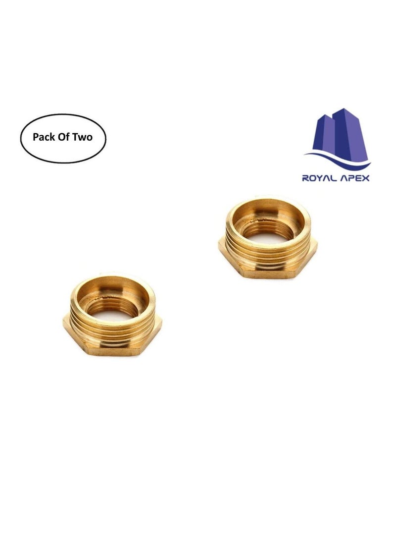 Generic Pack of 2 Brass Reducer BSP Male Thread to BSP Female Thread Reducing Bush Hex Reducer Bushing Hose Pipe Fitting Connector Adapter 1''X3/4''  - Image 2