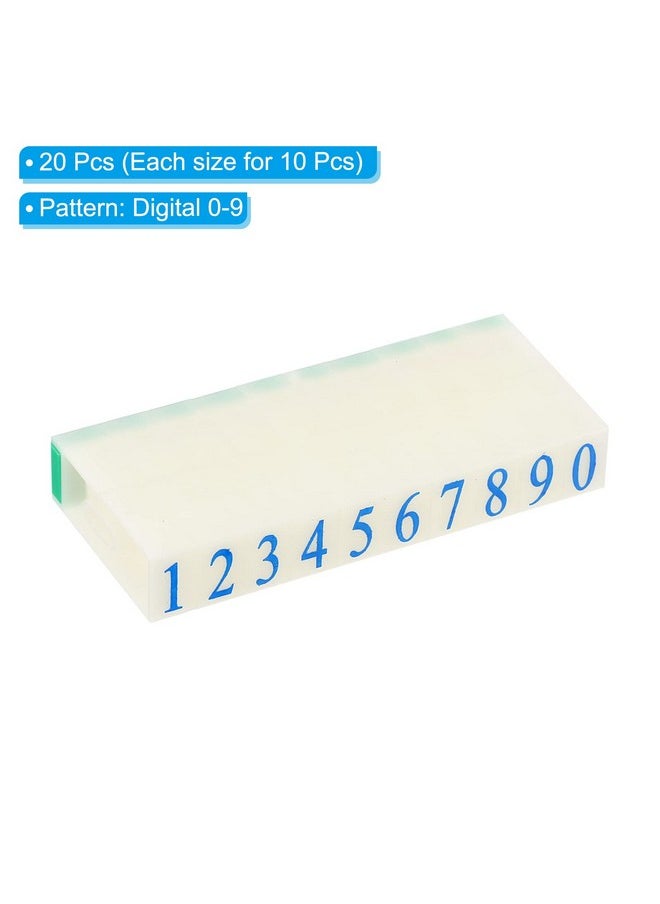 PATIKIL - Detachable Number Stamps, 2 Set Numeral 0-9 Number Stamp Combination Set Number Stamper Initial Stamp Font Size 4X2.5Mm & 9X6Mm For Card Tag Scrapbook Craft Making Teaching - Image 1