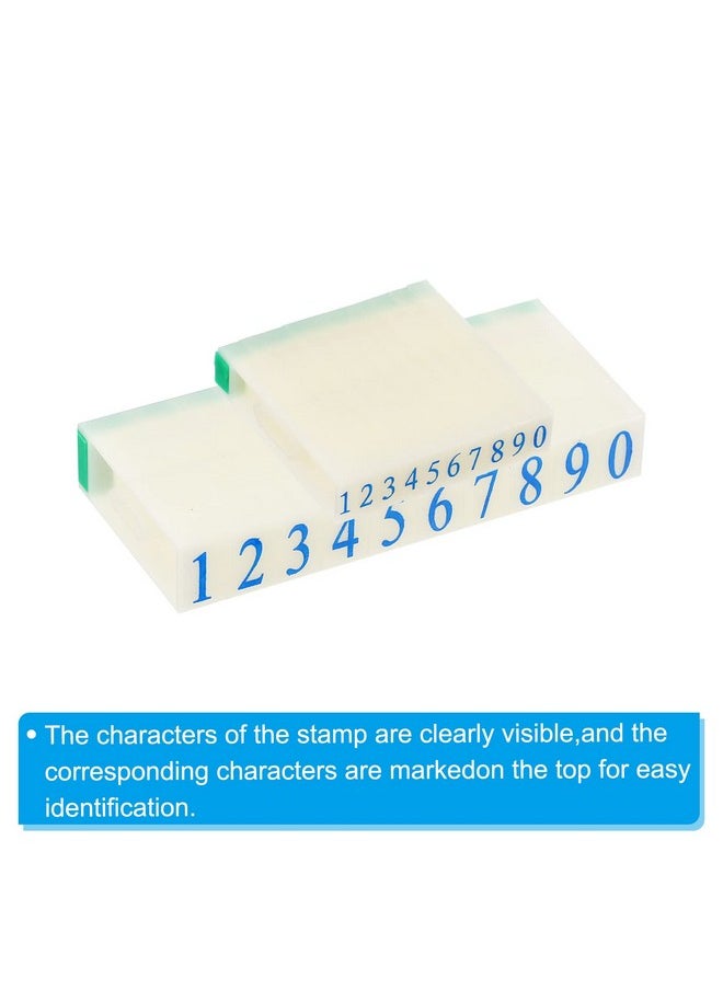 PATIKIL - Detachable Number Stamps, 2 Set Numeral 0-9 Number Stamp Combination Set Number Stamper Initial Stamp Font Size 4X2.5Mm & 9X6Mm For Card Tag Scrapbook Craft Making Teaching - Image 1