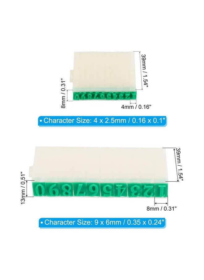 PATIKIL - Detachable Number Stamps, 2 Set Numeral 0-9 Number Stamp Combination Set Number Stamper Initial Stamp Font Size 4X2.5Mm & 9X6Mm For Card Tag Scrapbook Craft Making Teaching - Image 1