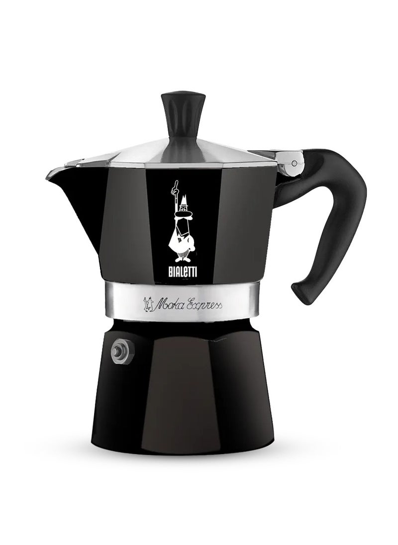 BIALeTTI - Moka Express Stove Top Espresso Maker, Makes Real Italian Coffee, Moka Pot 3 Cups, Black - Image 1
